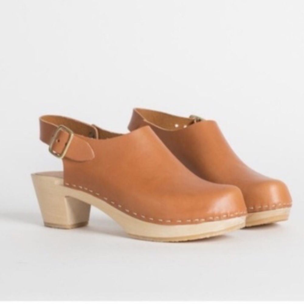 Classic Bryr Suzie Whisky Leather Clogs low heel 36 6.5 As is - Picture 4 of 11
